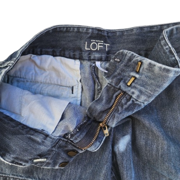 Ann Taylor Loft 100% Cotton Blue Grunge XS Short Shorts - Picture 8 of 8